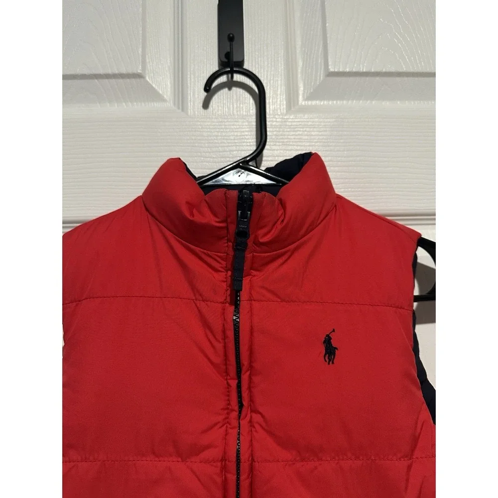 Polo Ralph Lauren Down Puffer Vest Boy's Size 5 Navy‎ Blue & Red Reversible